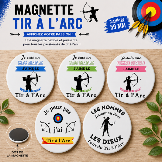 Glossy Rigid Fridge Magnet 59mm - Archery Theme