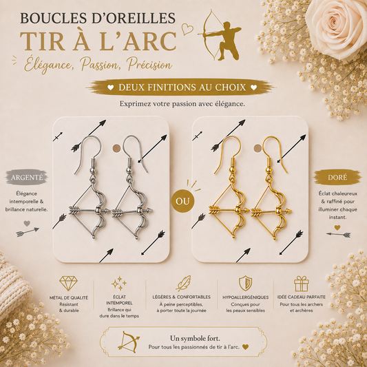 Gold or Silver "Bow & Arrow" Earrings – The elegance of a passion