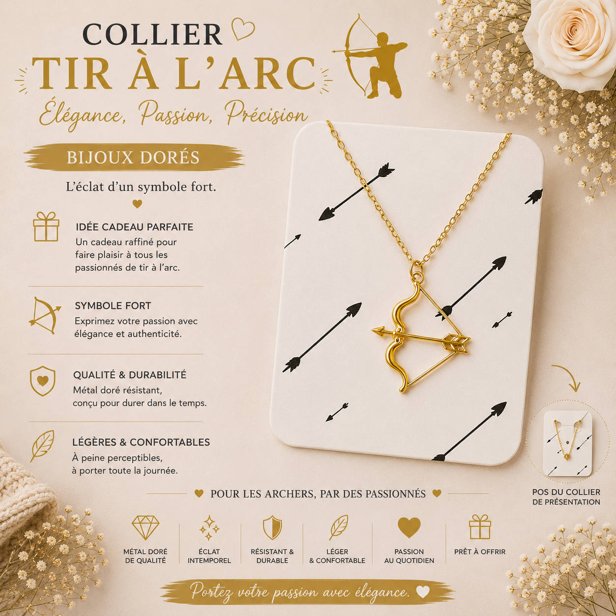 "Bow & Arrow" Necklace – The elegance of a passion