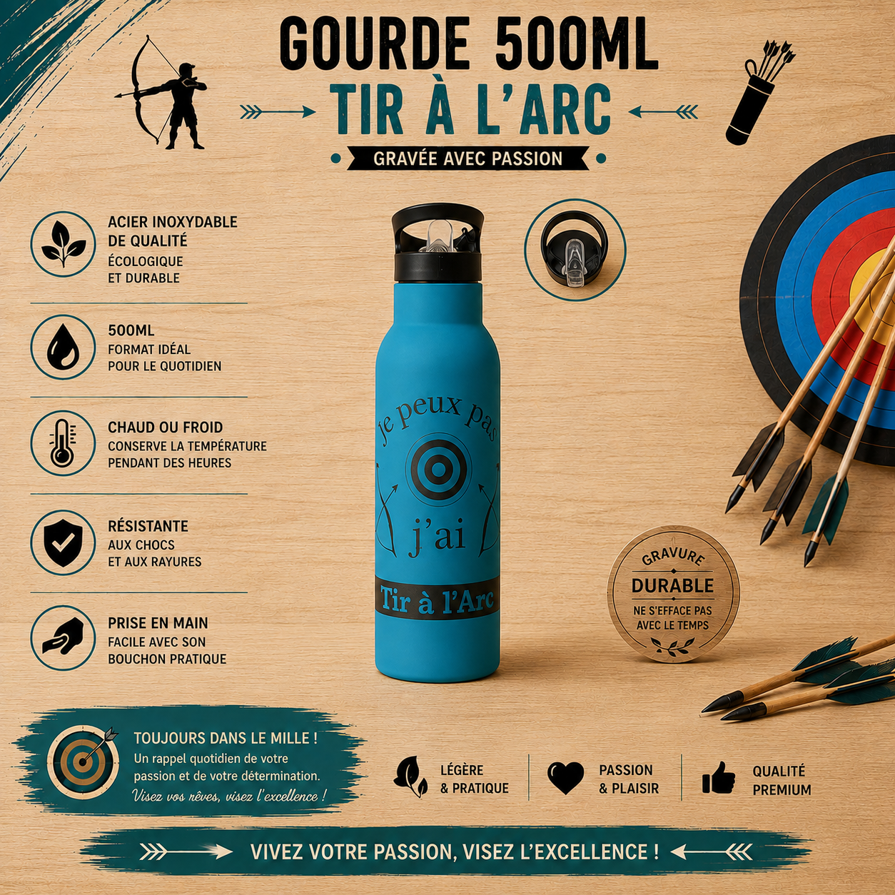 🏹 Personalized Water Bottle - "Archery" Collection I can't I have archery