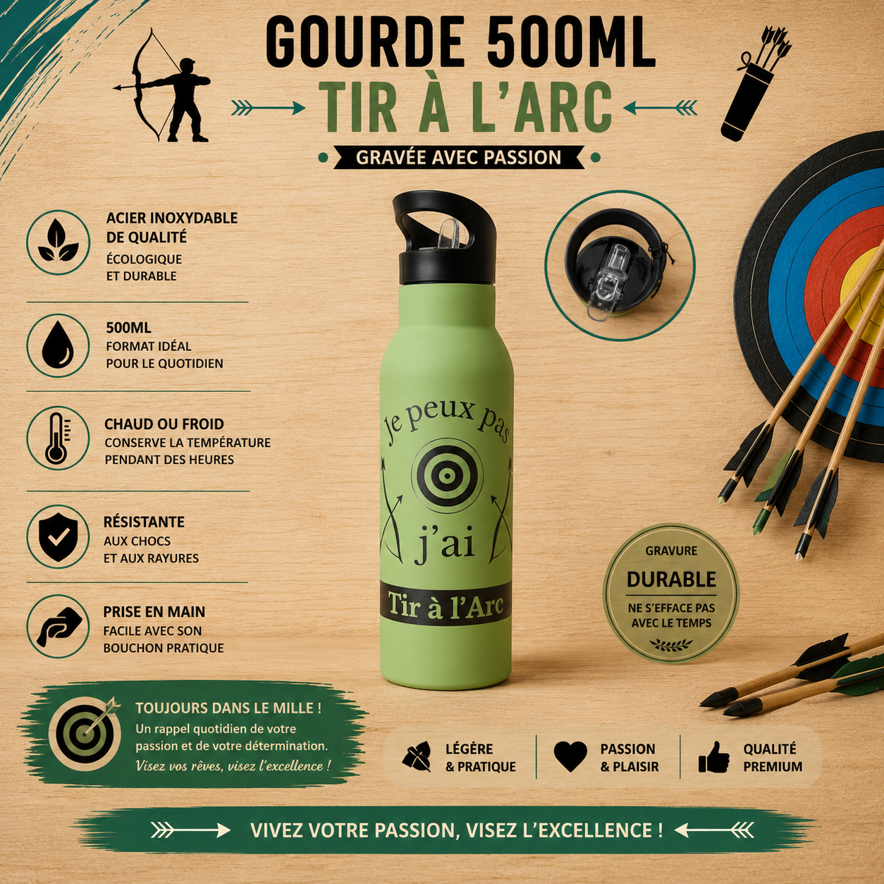 🏹 Personalized Water Bottle - "Archery" Collection I can't I have archery