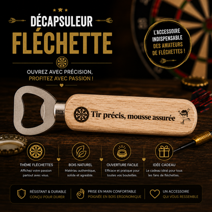 🍺 Engraved Wooden Bottle Opener – Darts Theme