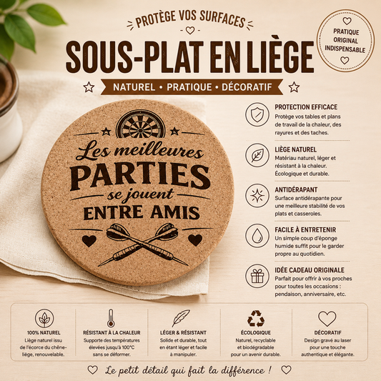 Dessous de plat en liège – « Les meilleures parties se jouent entre amis »