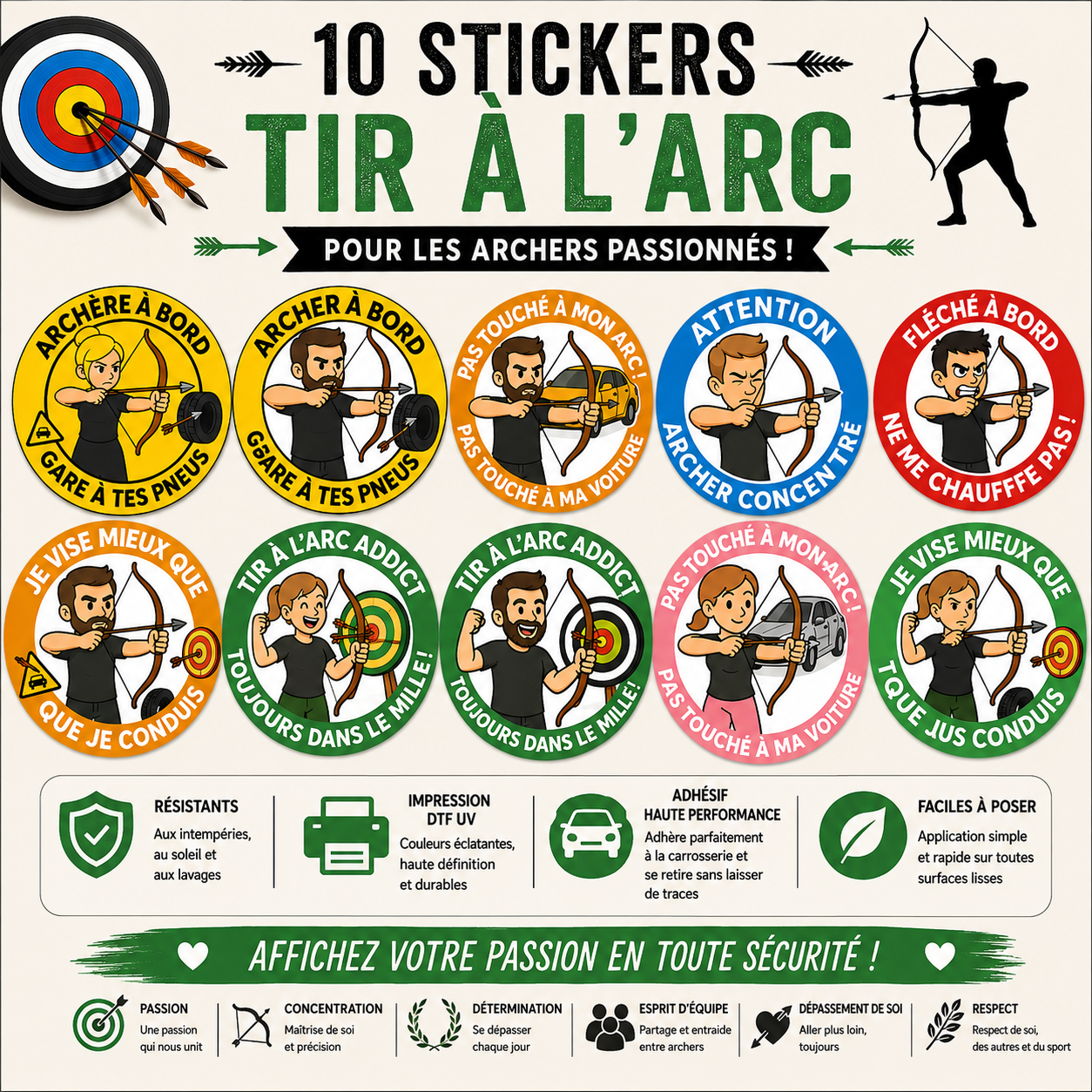 Car Decals – Archery Collection 🎯