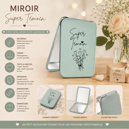 💄 Personalized Pocket Mirror – "Super Bridesmaid"