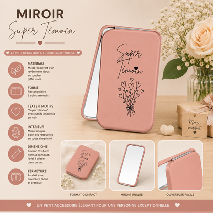 💄 Personalized Pocket Mirror – "Super Bridesmaid"