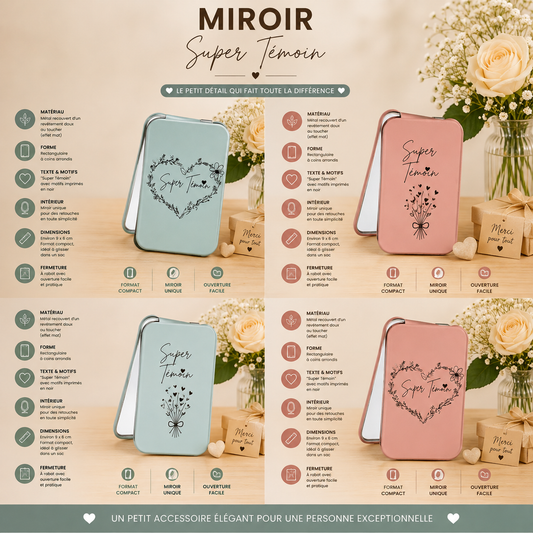 💄 Personalized Pocket Mirror – "Super Bridesmaid"