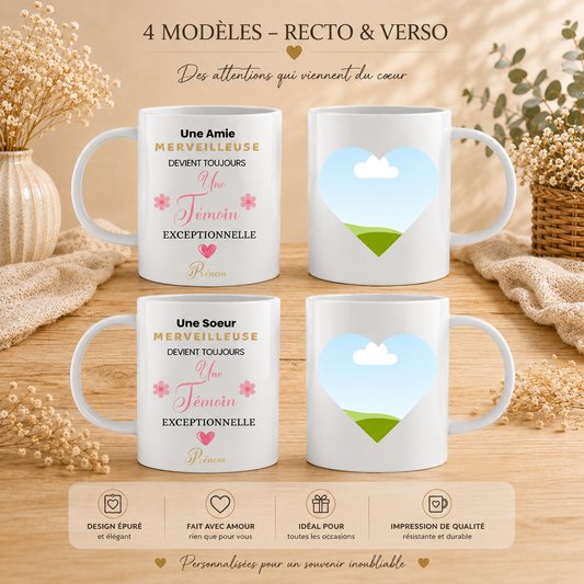 ☕ Personalized Mug – Exceptional Bridesmaid 💍