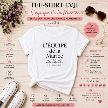 👯‍♀️ Personalized Bride Squad T-shirt – With Date | Classy Bachelorette Party