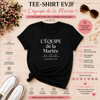 👯‍♀️ Personalized Bride Squad T-shirt – With Date | Classy Bachelorette Party