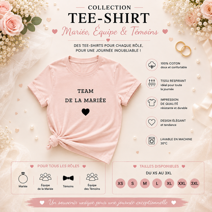 👯‍♀️ T-shirt Team de la Mariée – Version Chic & Minimaliste | EVJF