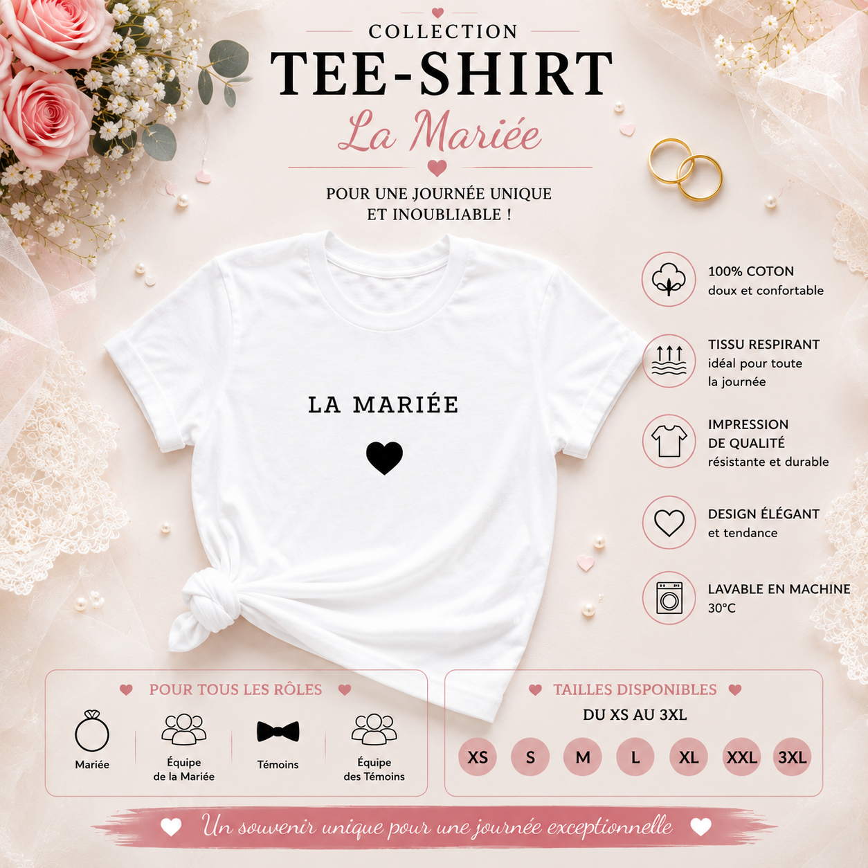 👰‍♀️ The Bride T-shirt – Elegant & Minimalist Design | Bachelorette & Wedding