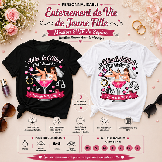💄 Personalized Bachelorette Party T-shirt – Farewell to Single Life | Bride's Squad