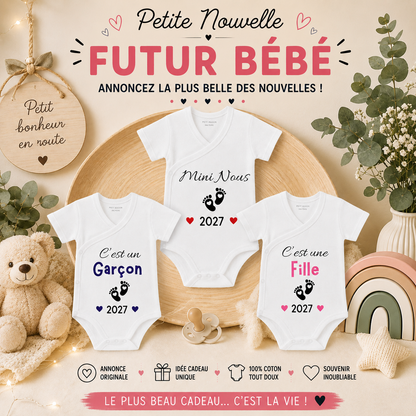 👶 Personalized Baby Bodysuit - Birth Announcement 2026/2027