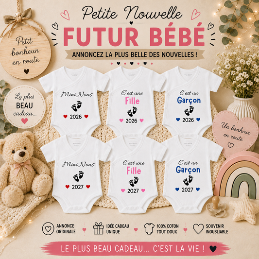 👶 Personalized Baby Bodysuit - Birth Announcement 2026/2027