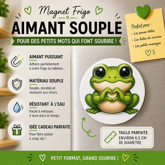 🧲🐸 Frog Heart Magnet – 6.5 cm