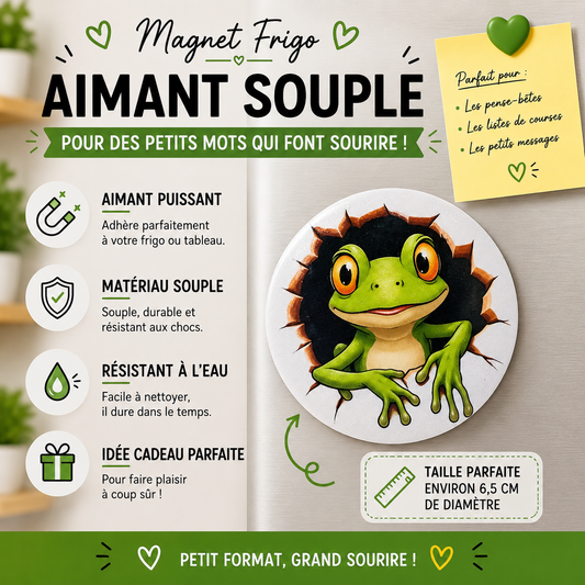 🧲🐸 Frog Magnet – Ripped Wall Effect – 6.5 cm
