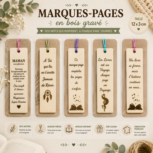 Engraved Wooden Bookmark