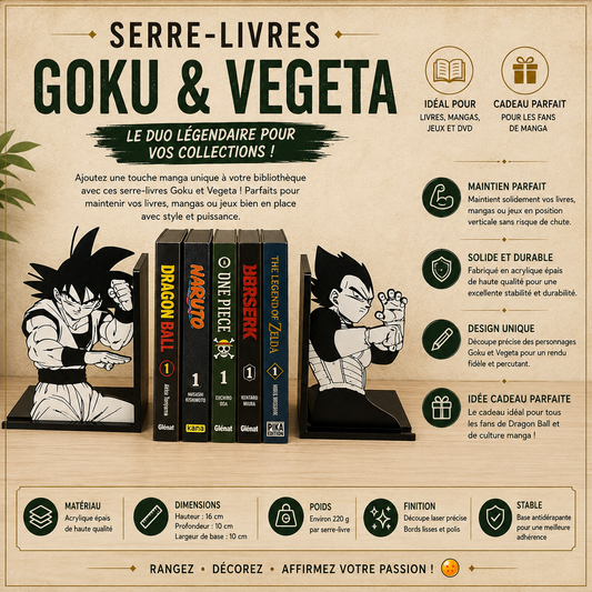 Serre-livres Dragon Ball – Goku & Vegeta