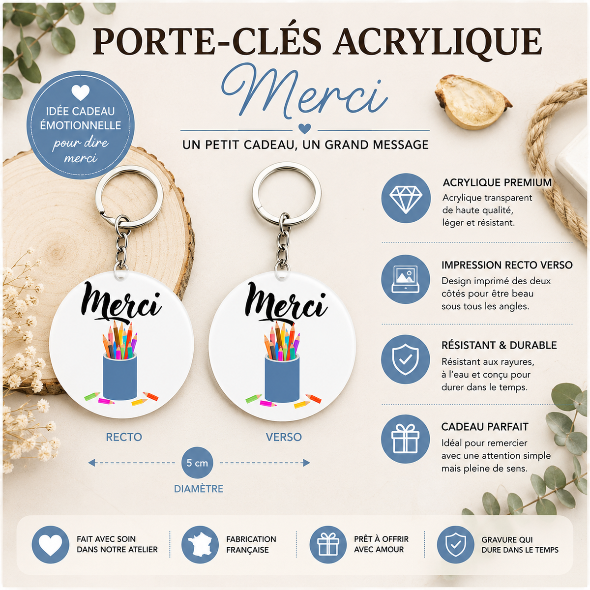 Porte clé Maitre ou Maitresse recto/verso