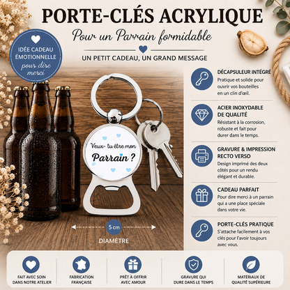 Round Bottle Opener Keychain