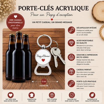 Round Bottle Opener Keychain