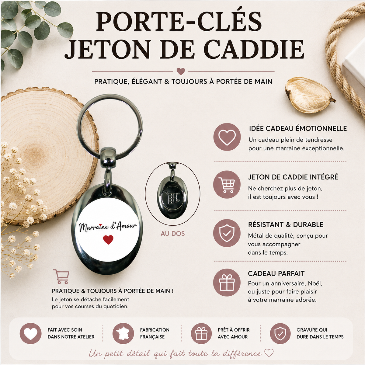 Porte clé jeton