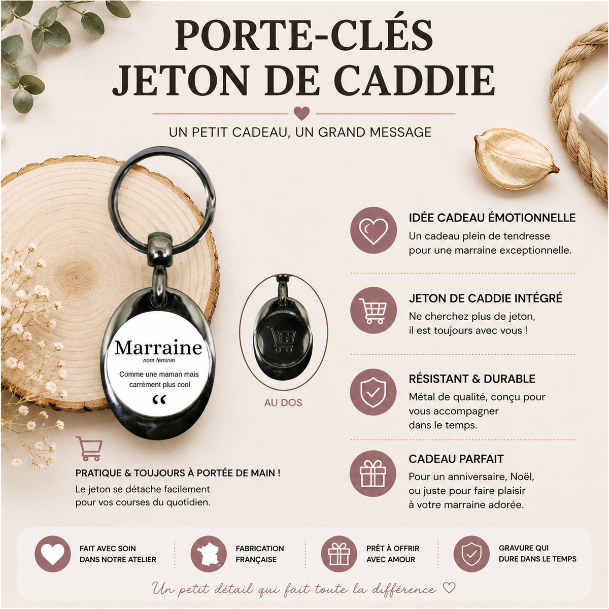 Porte clé jeton