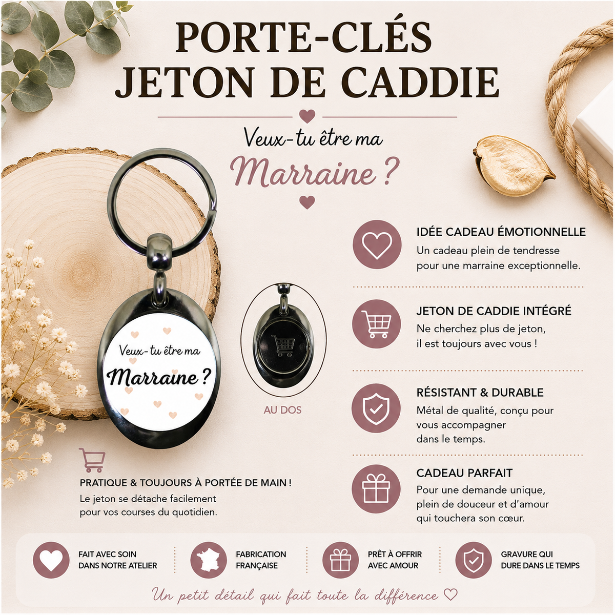 Porte clé jeton