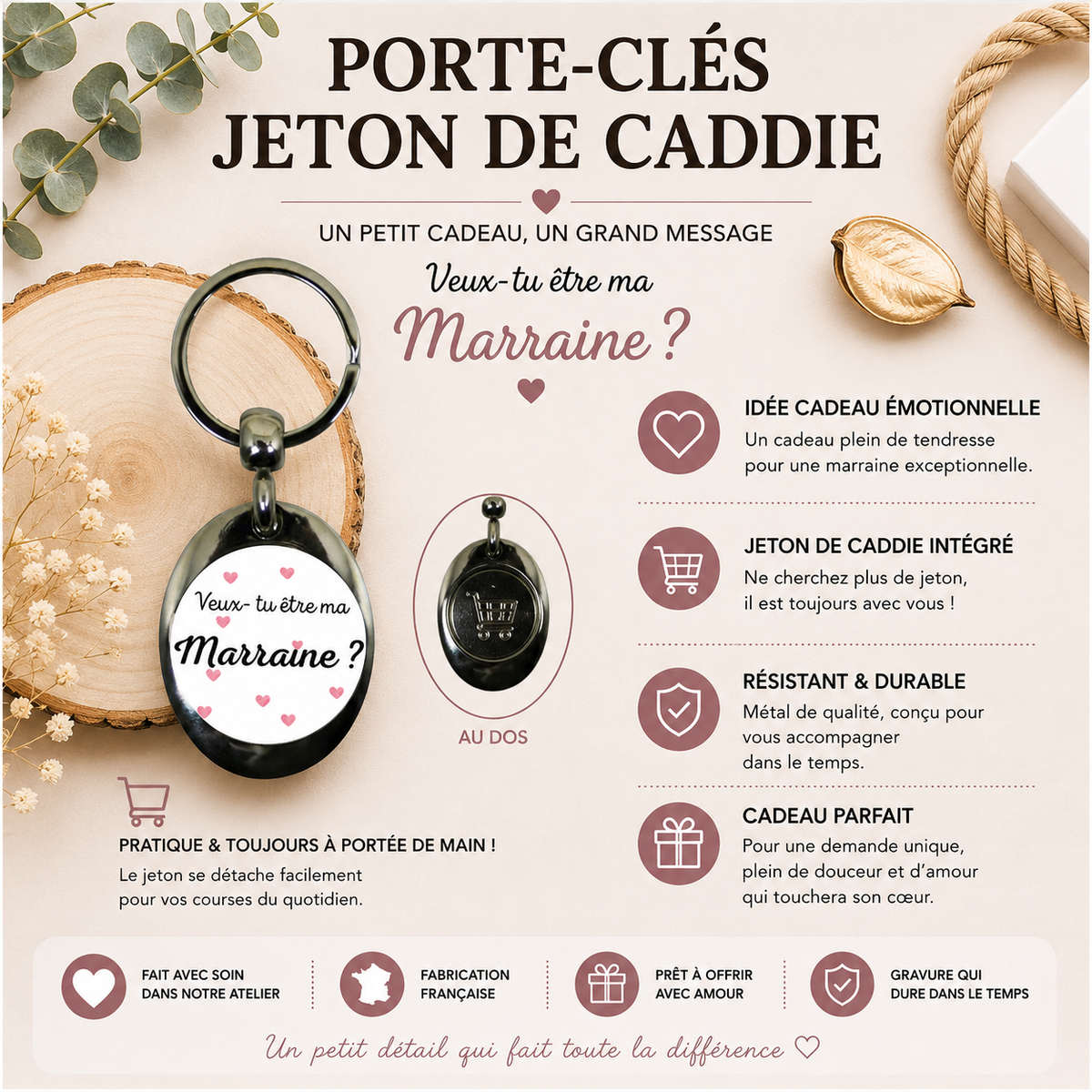 Porte clé jeton