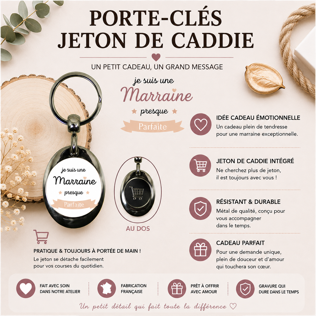 Porte clé jeton