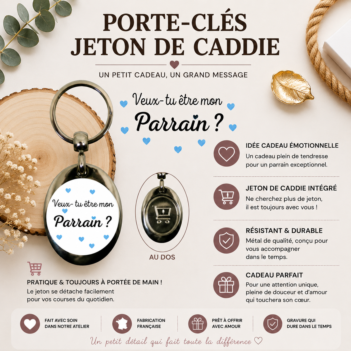 Porte clé jeton