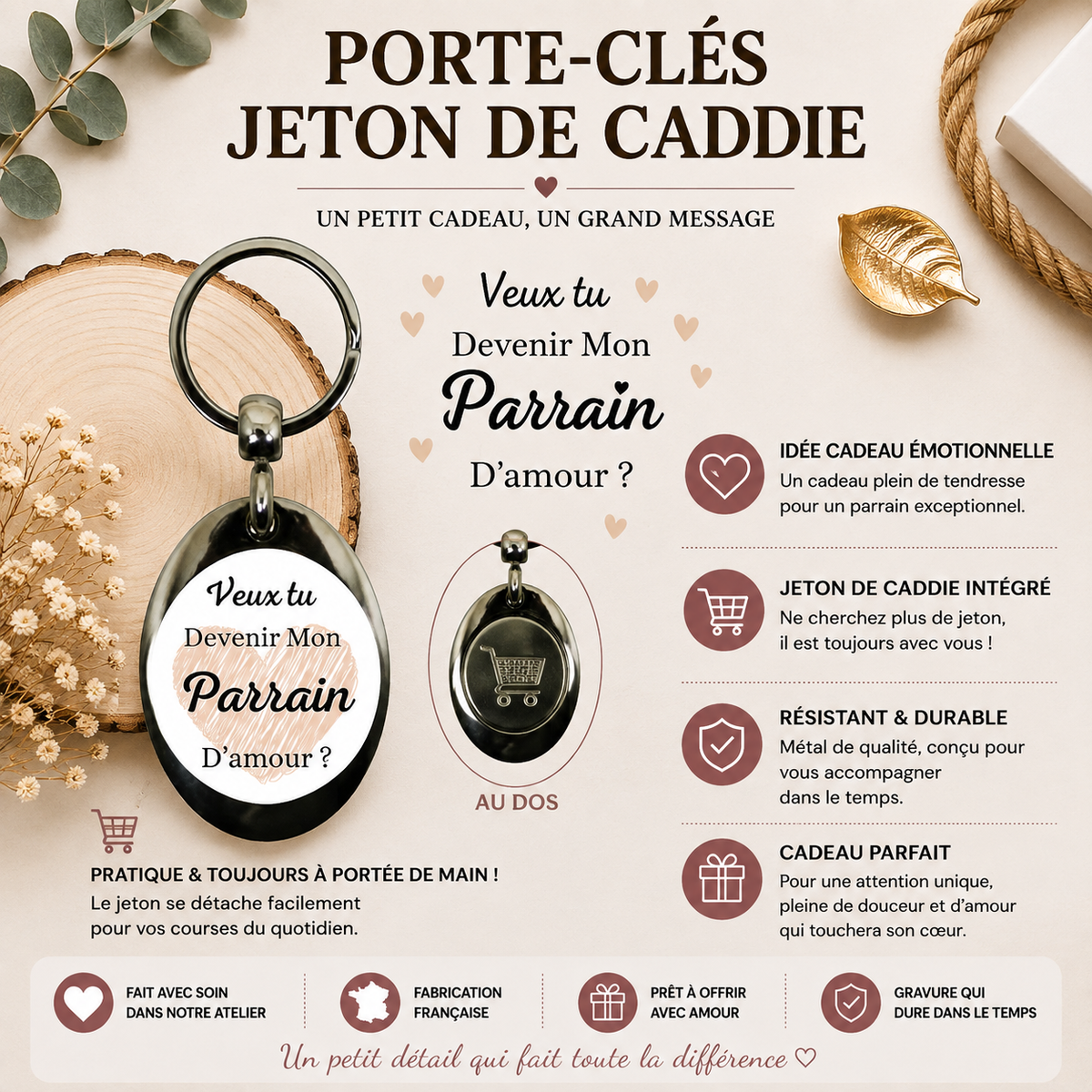 Porte clé jeton