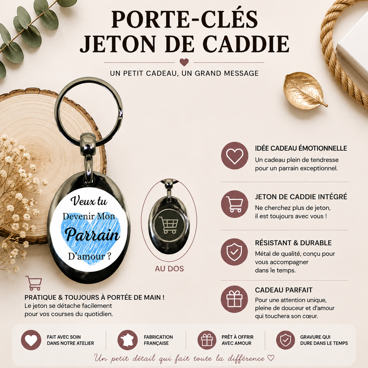Porte clé jeton