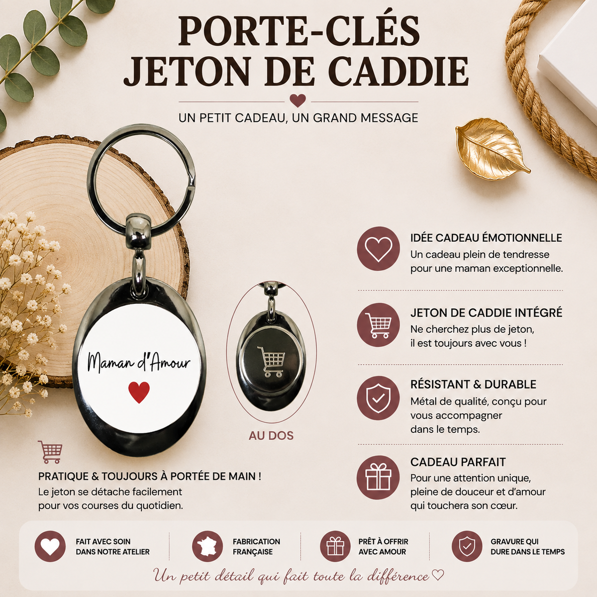Porte clé jeton