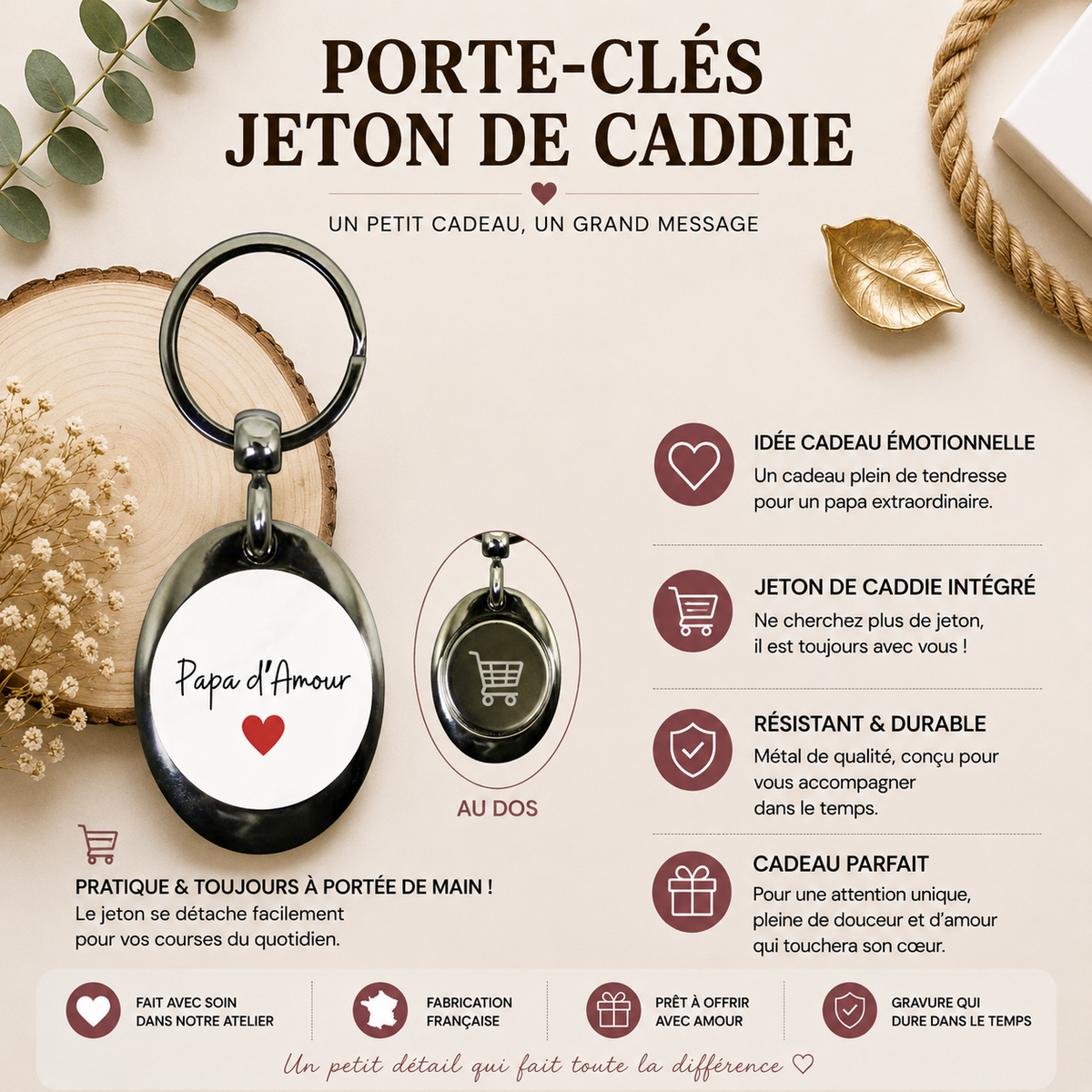Porte clé jeton