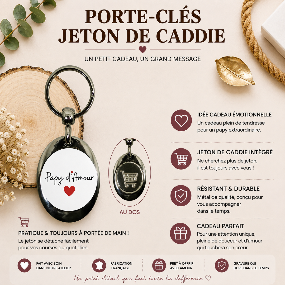 Porte clé jeton