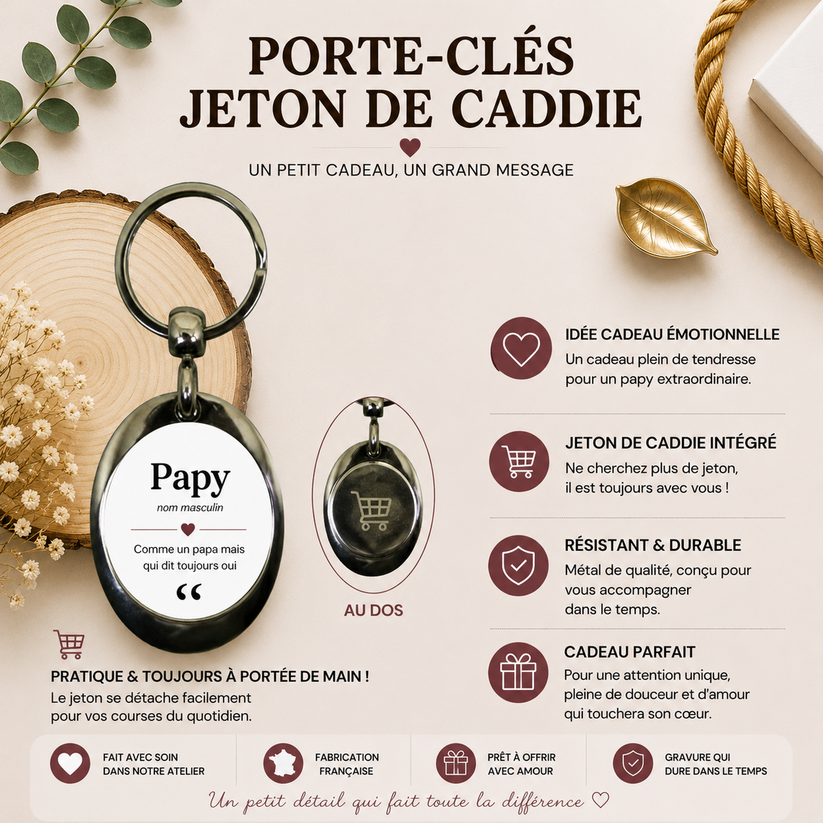 Porte clé jeton
