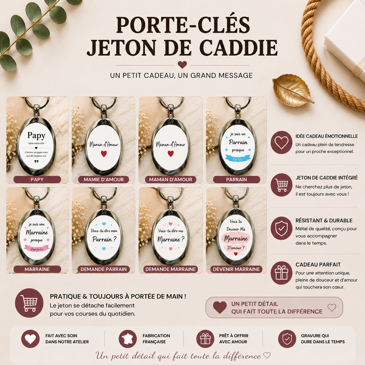Porte clé jeton