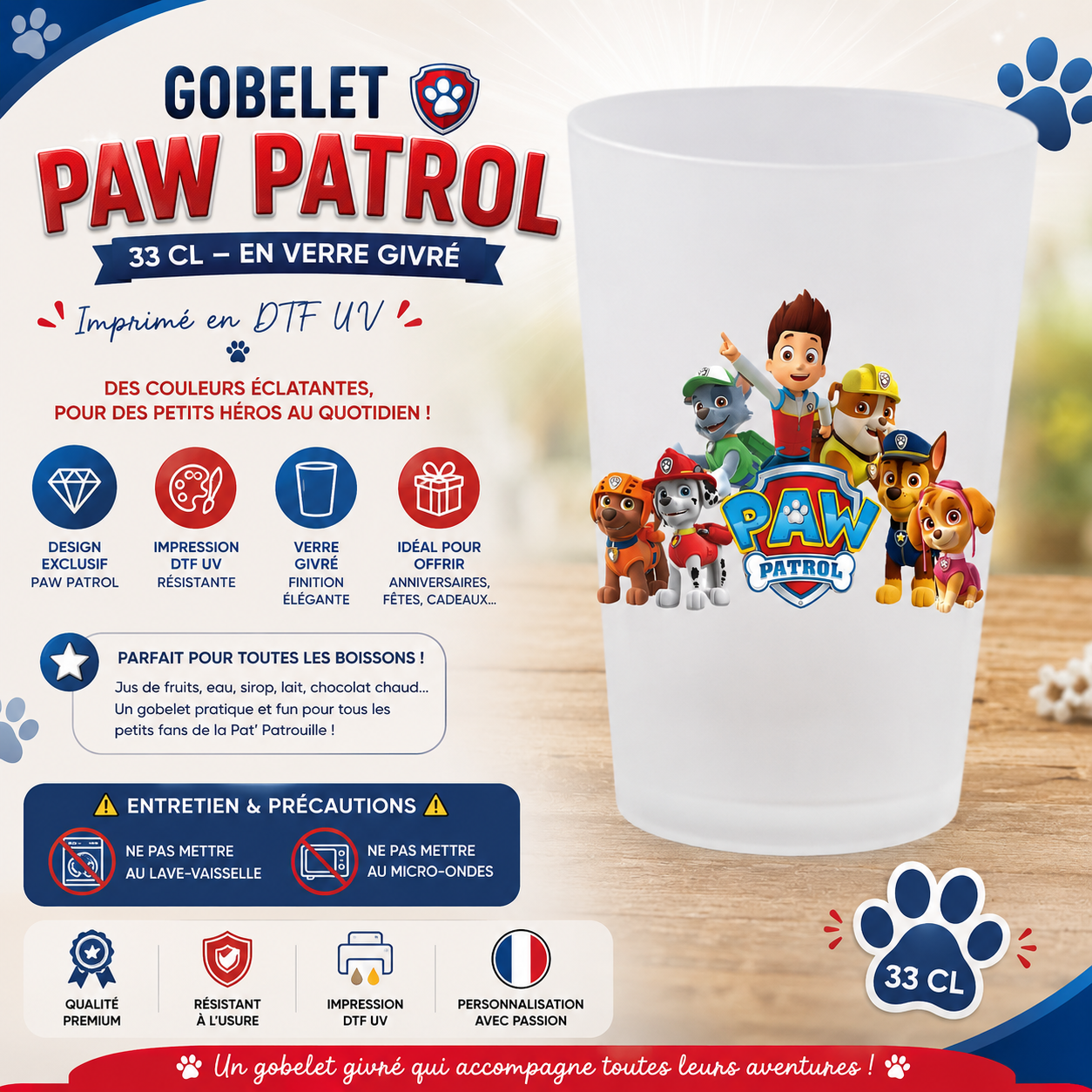 🐶 Gobelets Enfants "Pat’ Patrouille" - Les Héros de la Team Paw Patrol