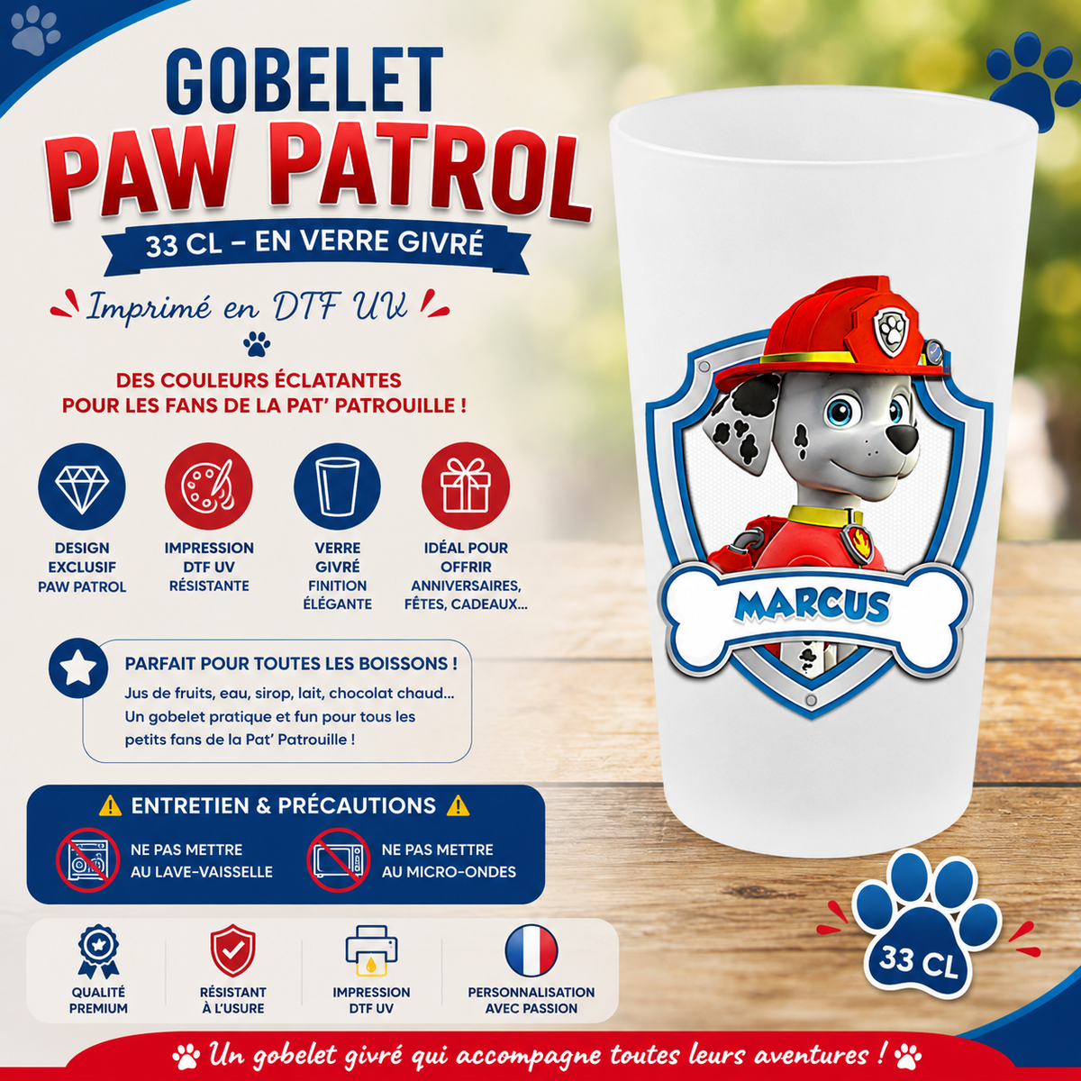 🐶 Gobelets Enfants "Pat’ Patrouille" - Les Héros de la Team Paw Patrol
