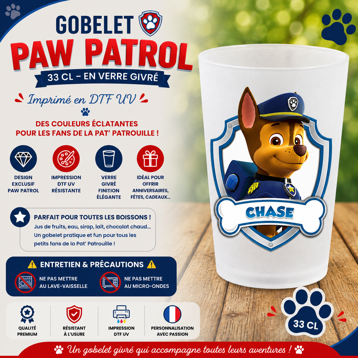 🐶 Gobelets Enfants "Pat’ Patrouille" - Les Héros de la Team Paw Patrol