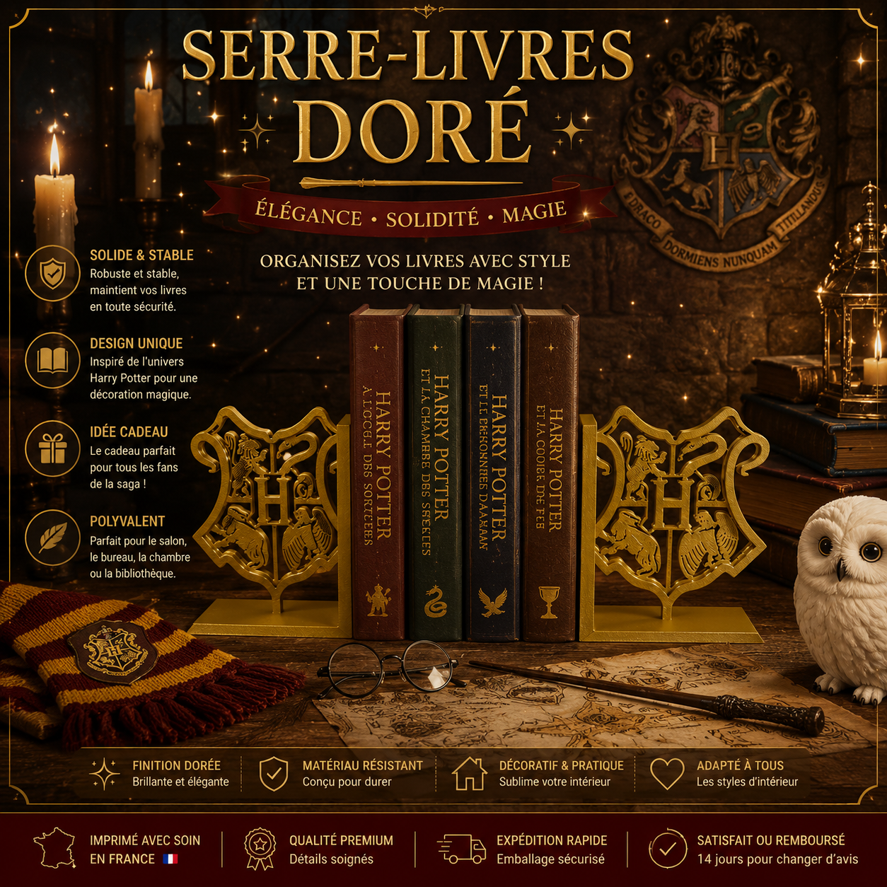 🪄 Serre-livres Blason Harry Potter