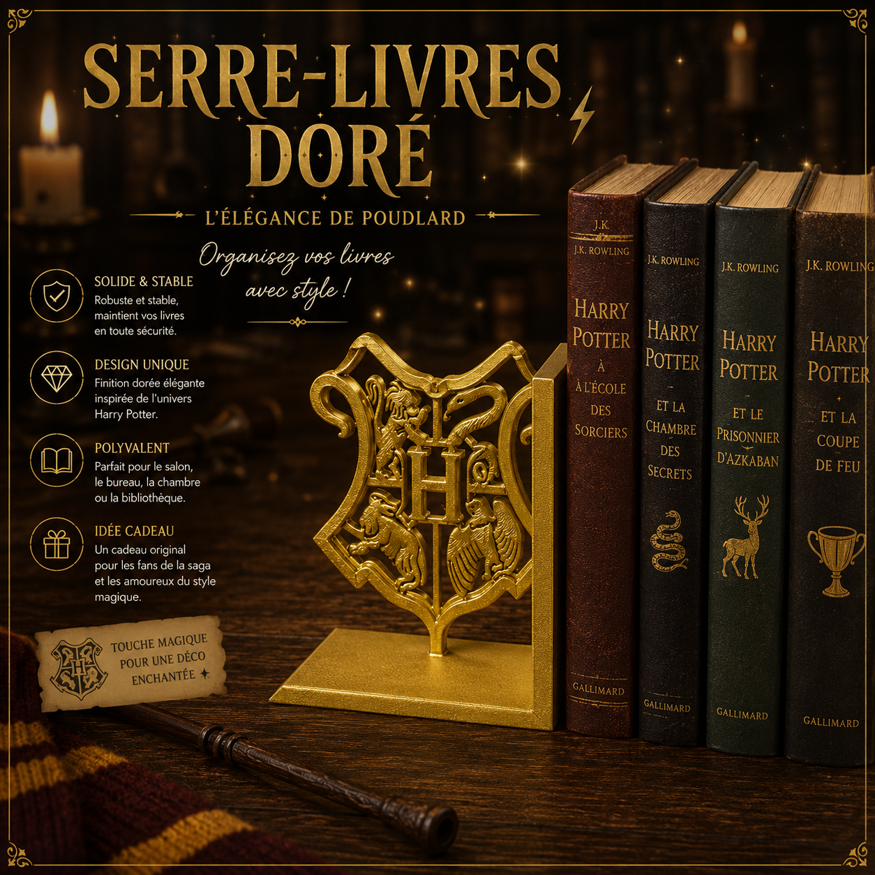 🪄 Serre-livres Blason Harry Potter