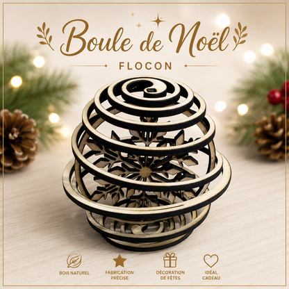 🎄 3D Wooden Christmas Ornament – Laser Cut