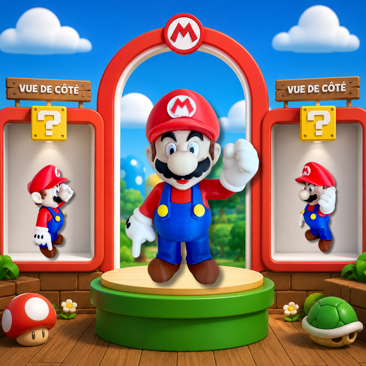 Figurine décorative imprimée en 3D – Style Mario