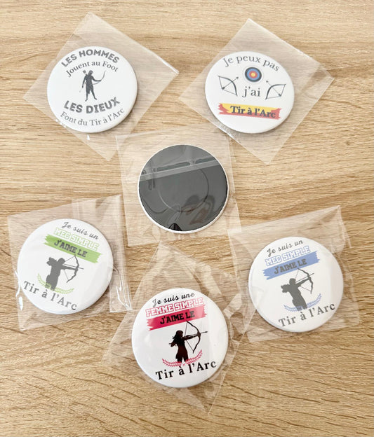 Magnet Rigide 59mm Plastifié Brillant - Thème Tir à l'Arc