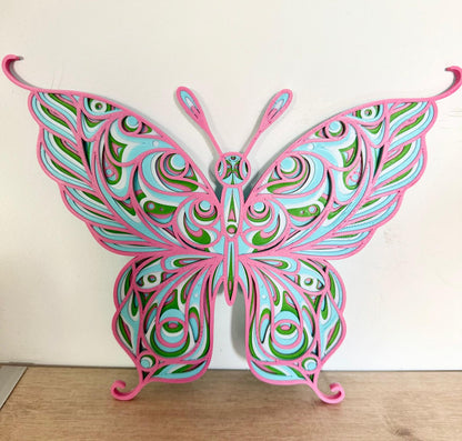 Décoration Murale Papillons et Arbre de Vie – Silhouettes 3D (≈24cm)
