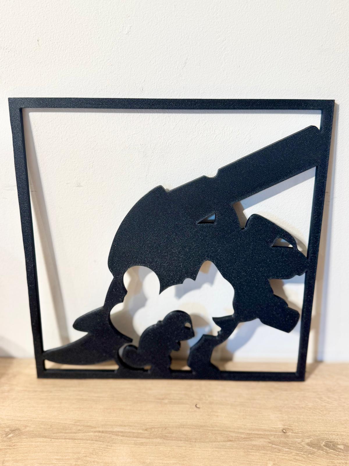 Décoration Murale Pokémon – Silhouettes 3D (≈24 cm)