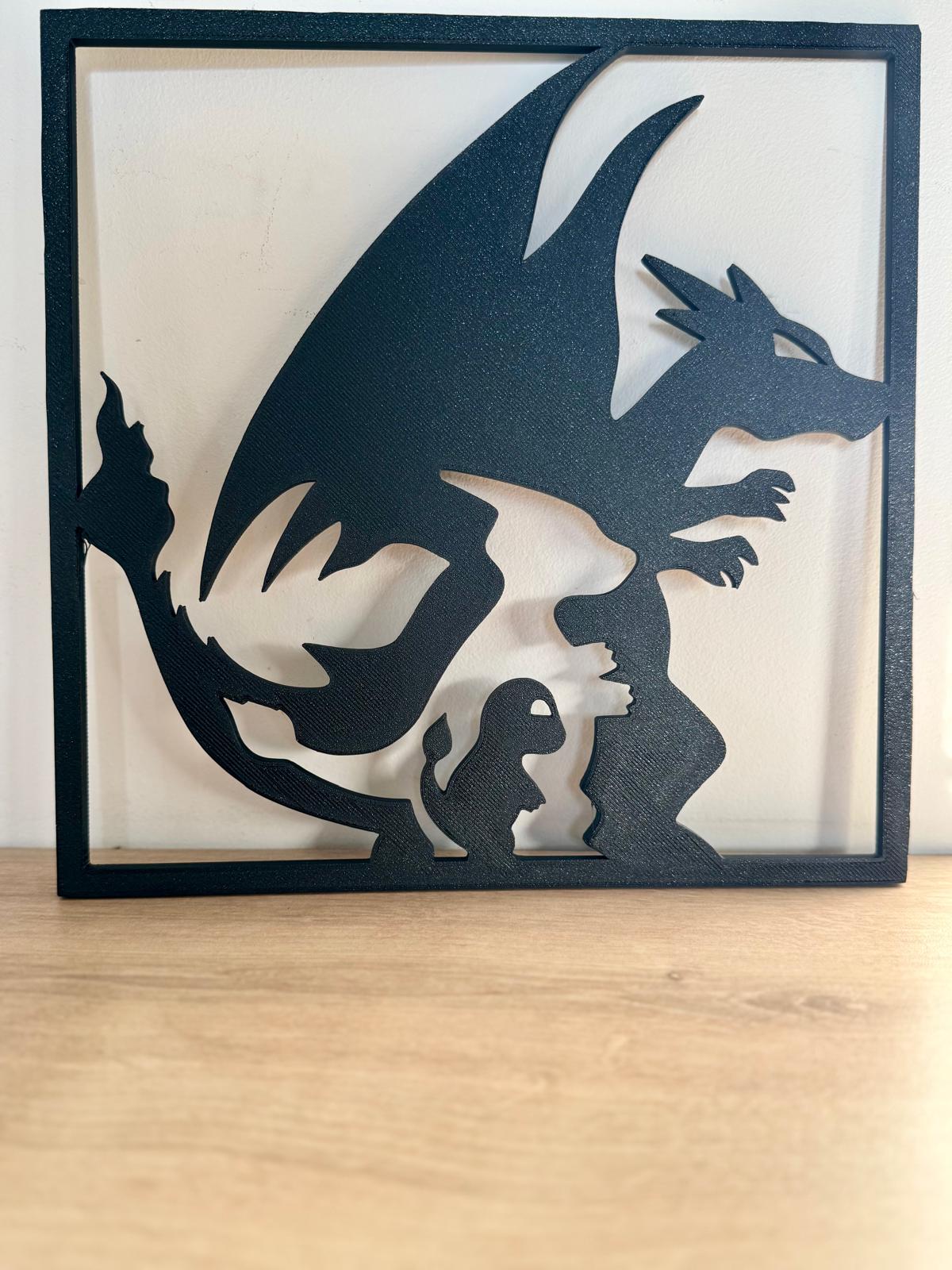 Décoration Murale Pokémon – Silhouettes 3D (≈24 cm)